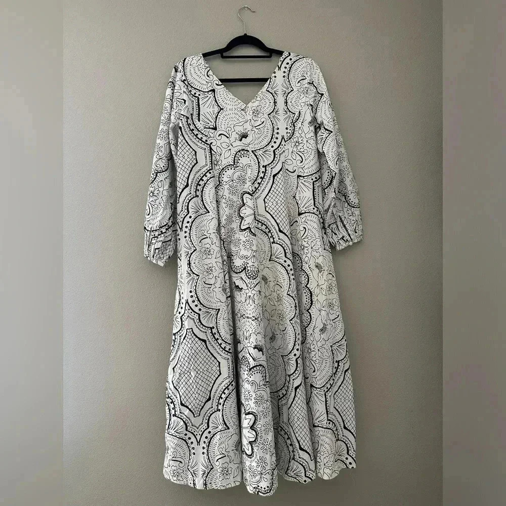 ANTHROPOLOGIE Long-Sleeve V-Neck Dress Size Small NWT - Picture 6 of 11